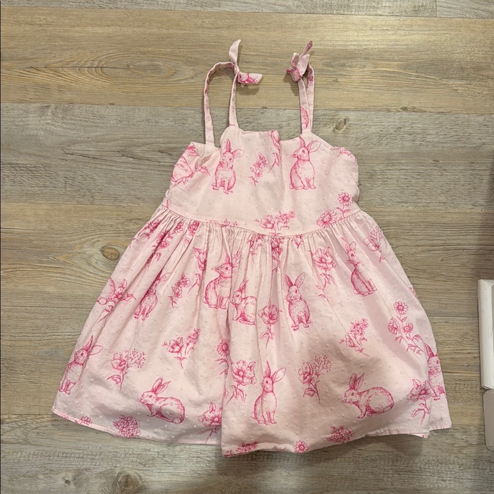 Pink Bunny Print Sundress - Girls